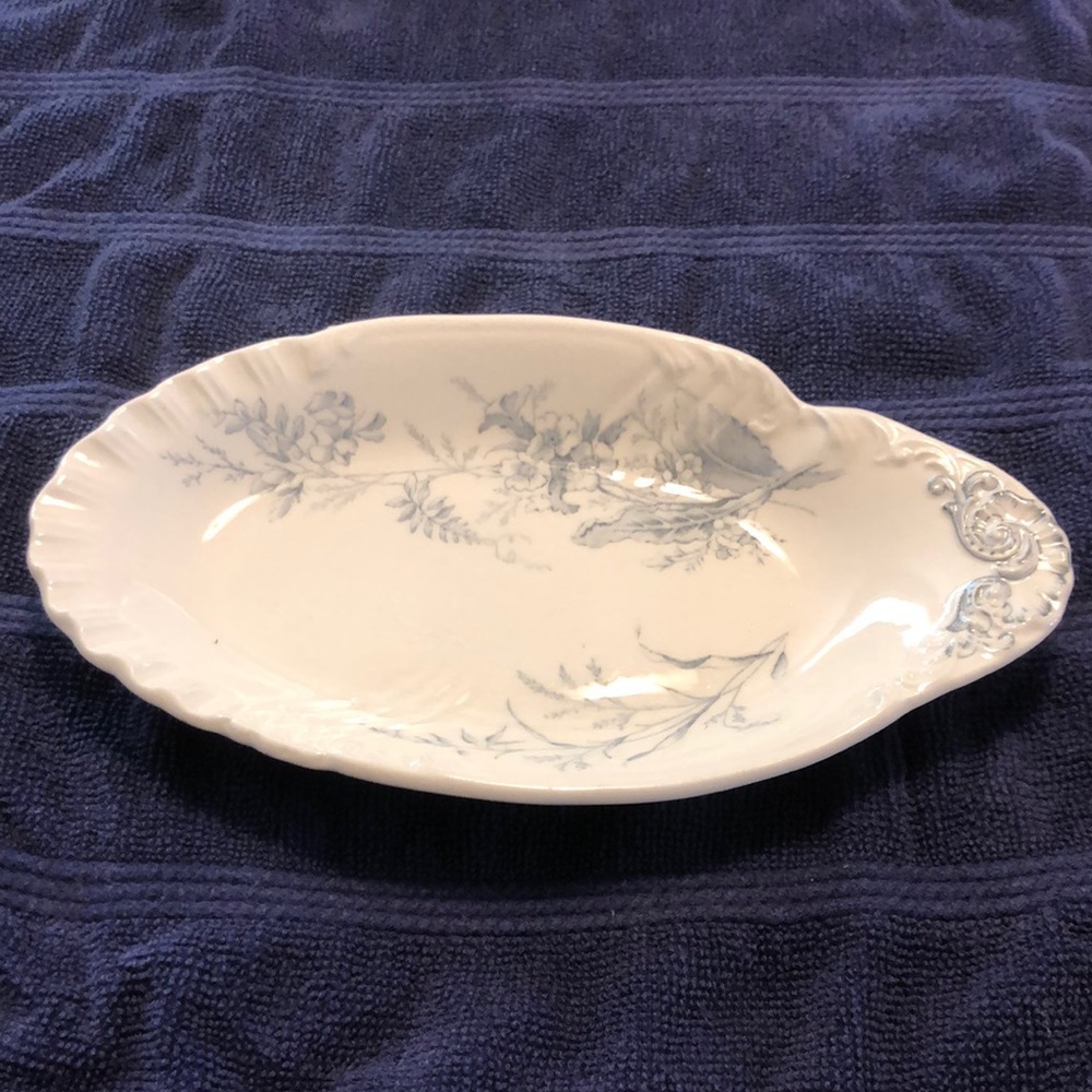 John Edwards England Alva Flowered plate - Antique John Edwards Plate Porcelain